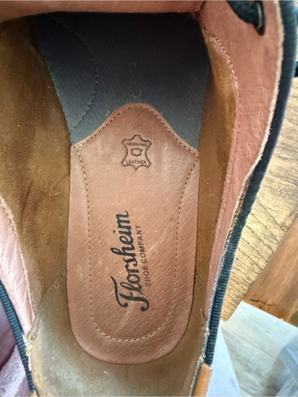 Florsheim Black Canvas Derby Shoes with Brown Trim